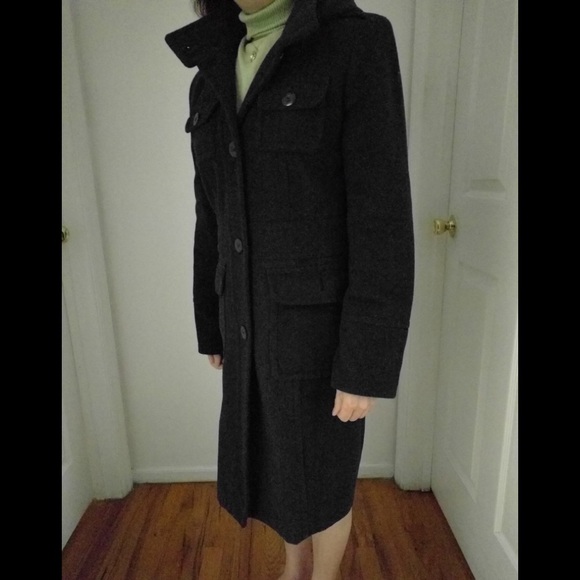 Long Heather gray peat coat. - Picture 3 of 5